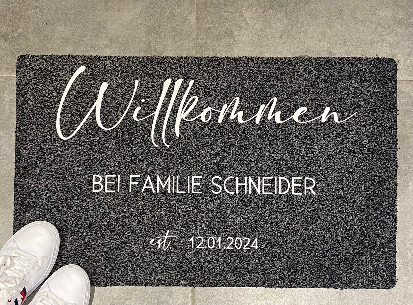 Fußmatte Willkommen + Familie