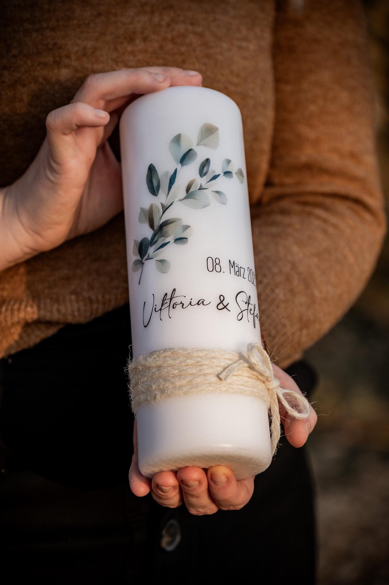 Hochzeitskerze Eukalyptus