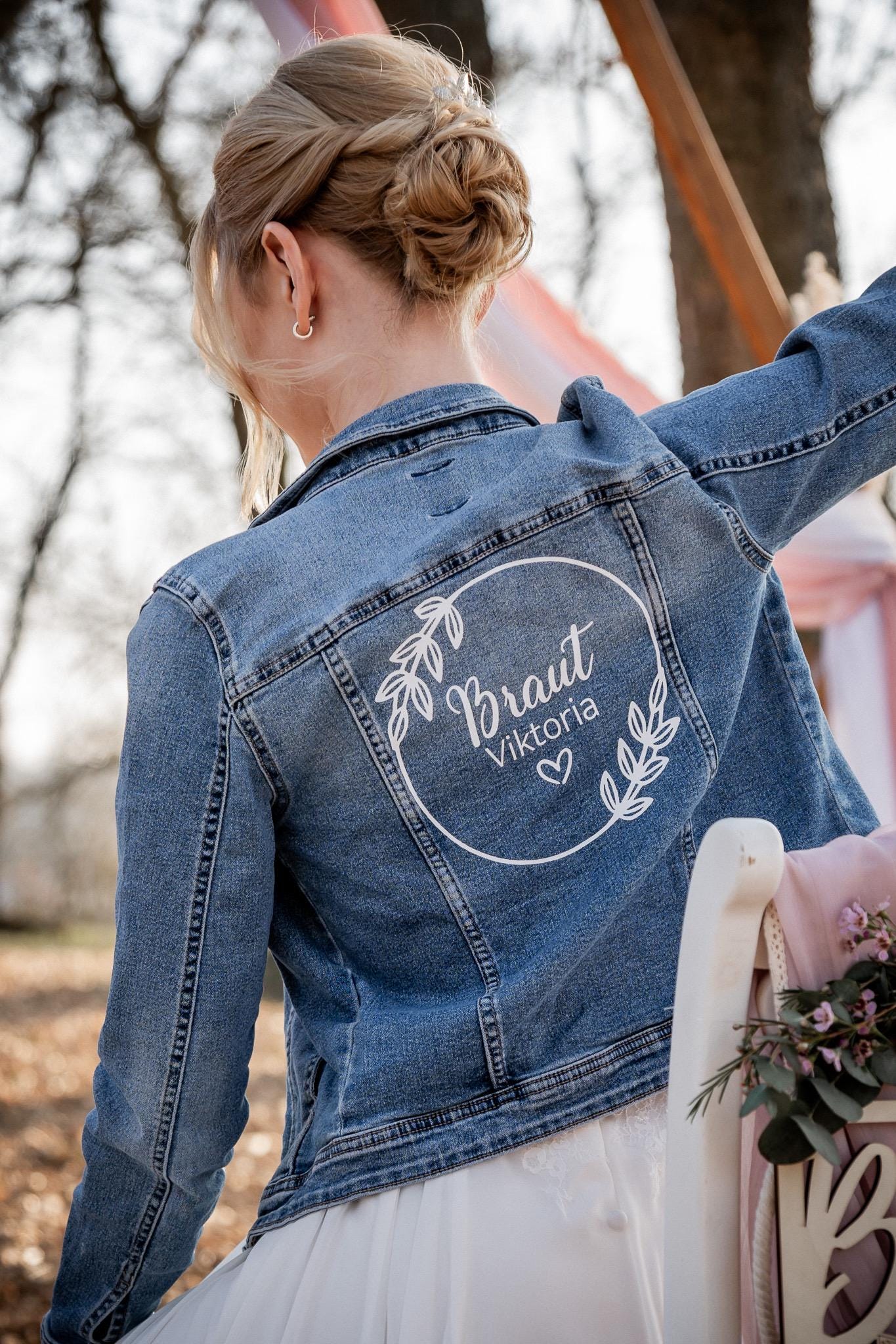 Bügelbild Braut-Jeansjacke