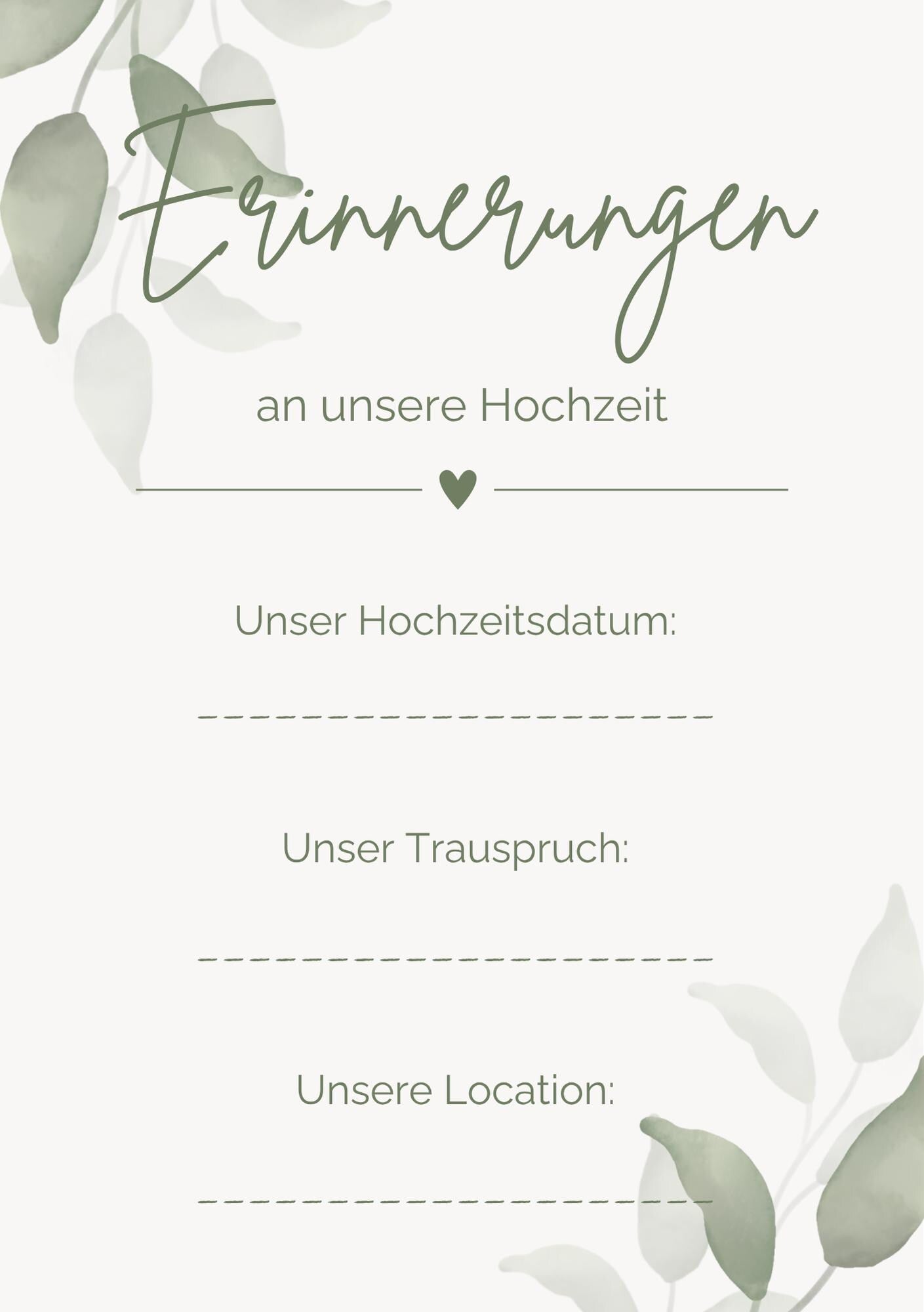 Stammbuch Einlegeblätter