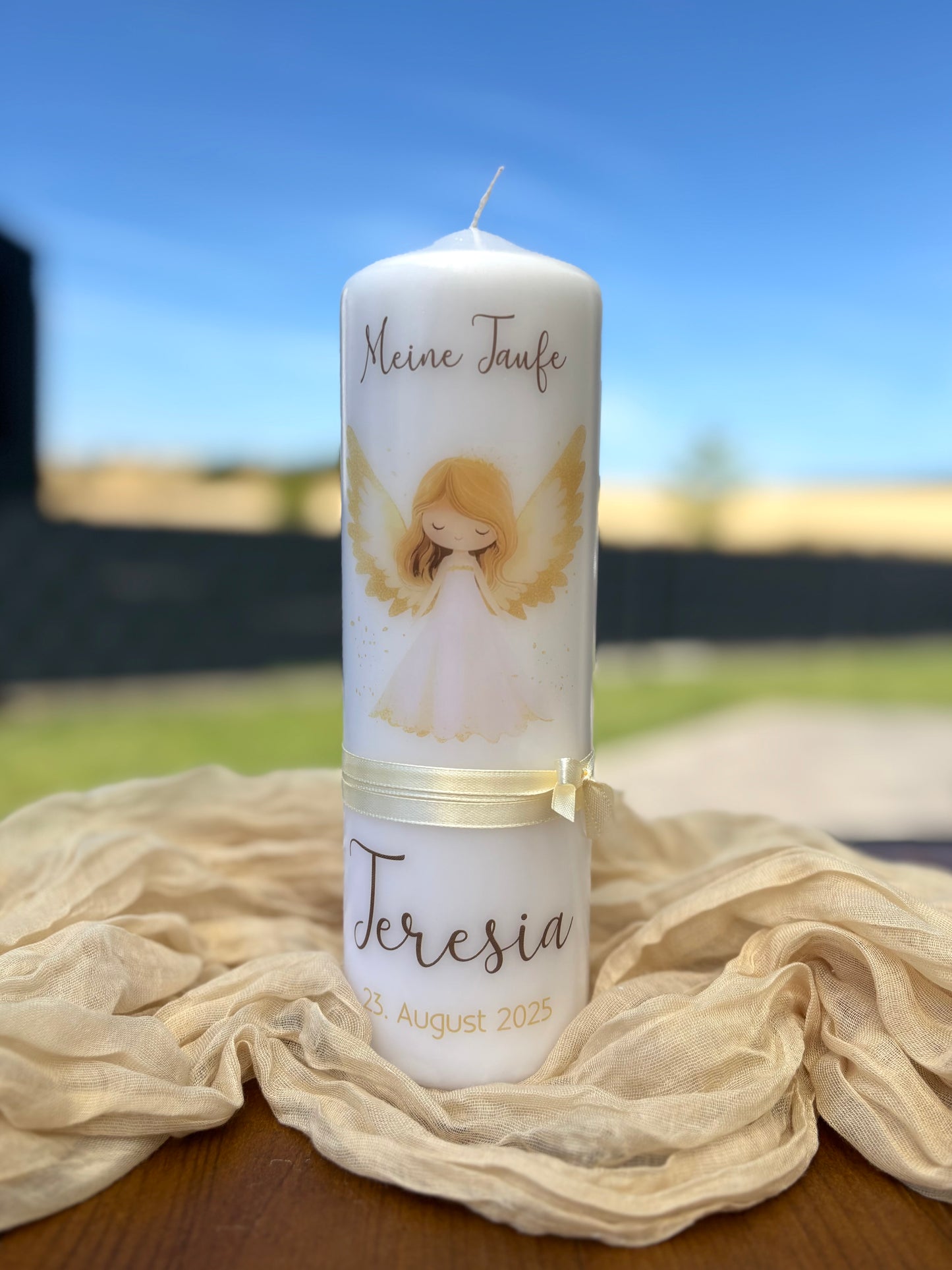 Taufkerze Engel
