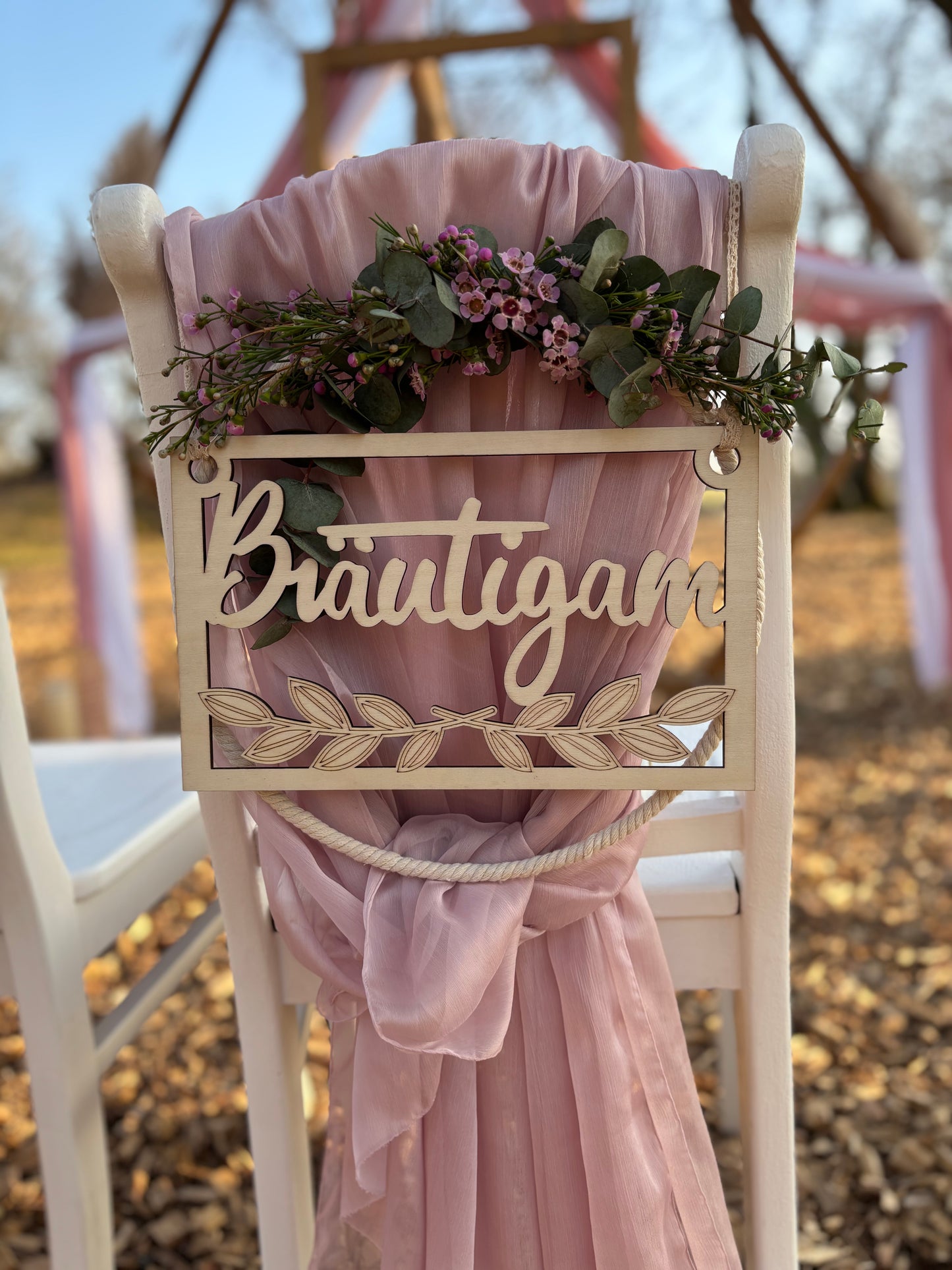 Holzschild Braut & Bräutigam (2er Set)