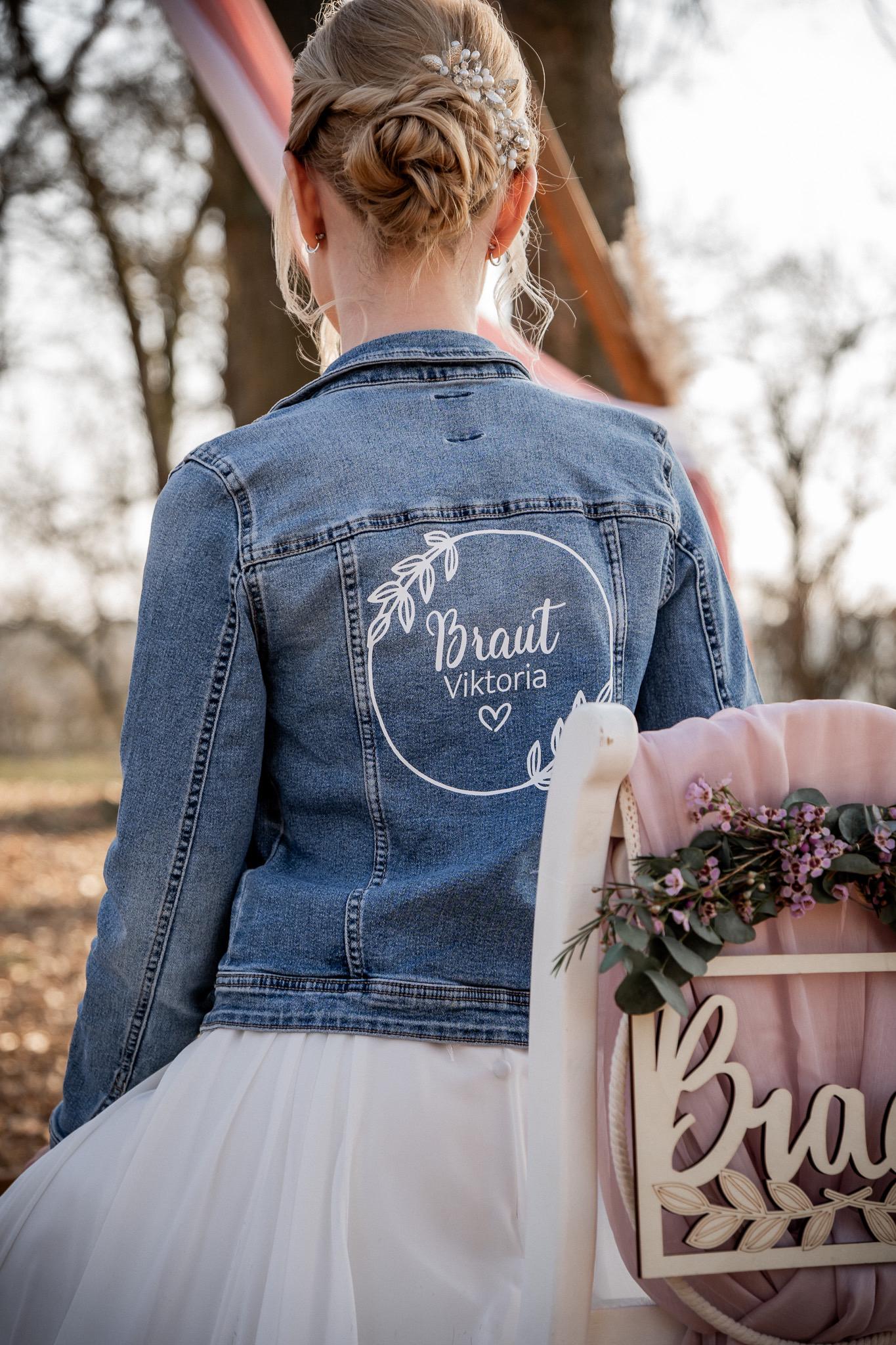 Bügelbild Braut-Jeansjacke