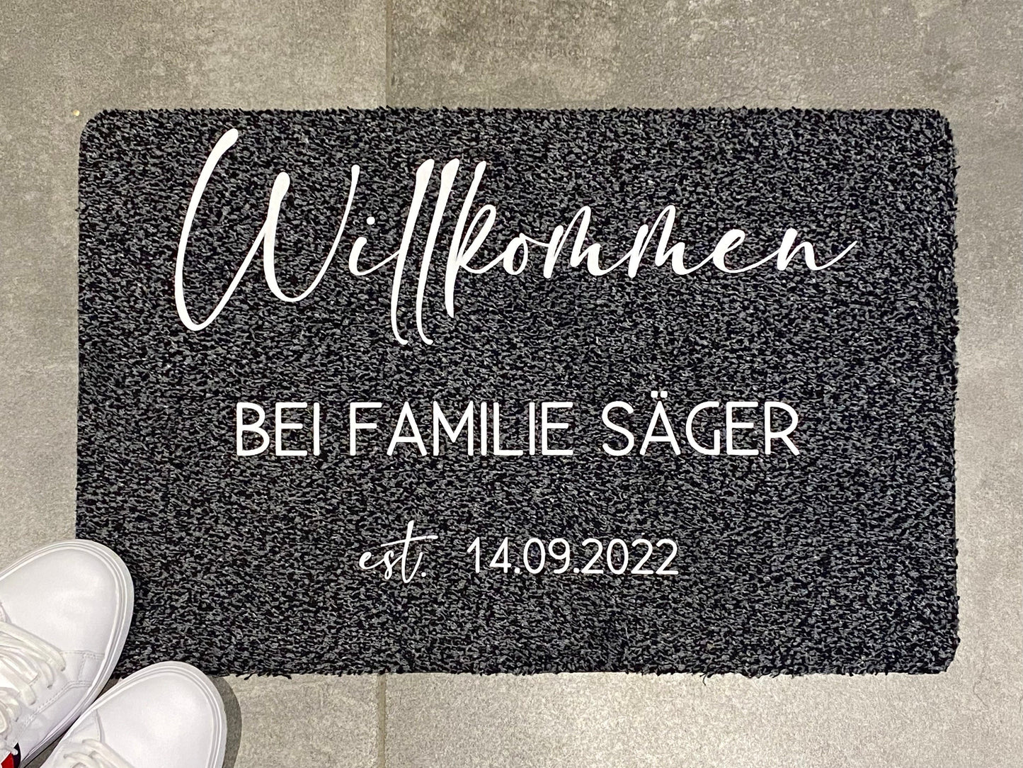 Fußmatte Willkommen + Familie