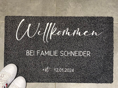 Fußmatte Willkommen + Familie