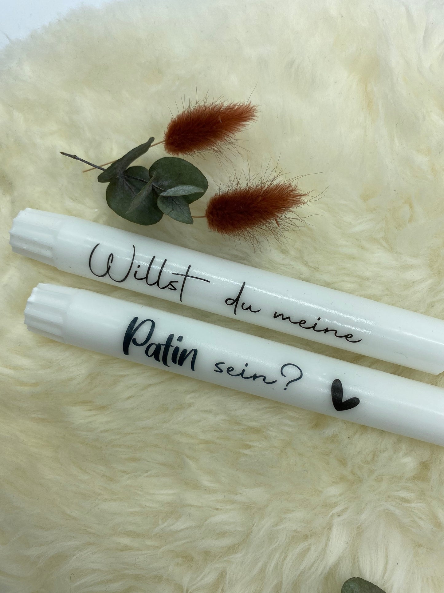 Geschenkset Stabkerzen „willst du meine Patin / mein Pate werden“