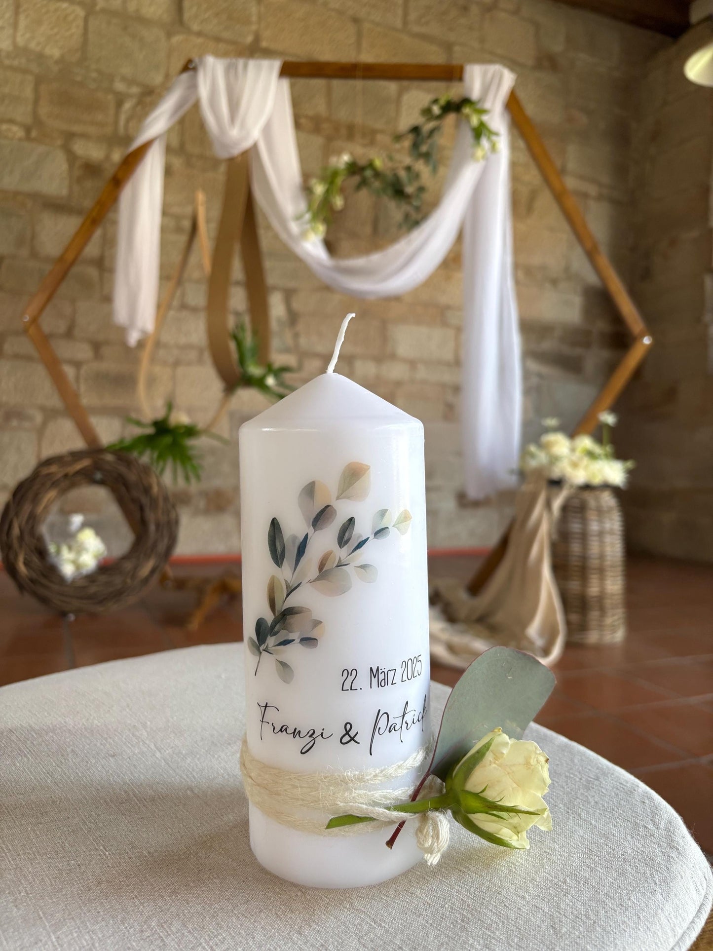 Hochzeitskerze Eukalyptus