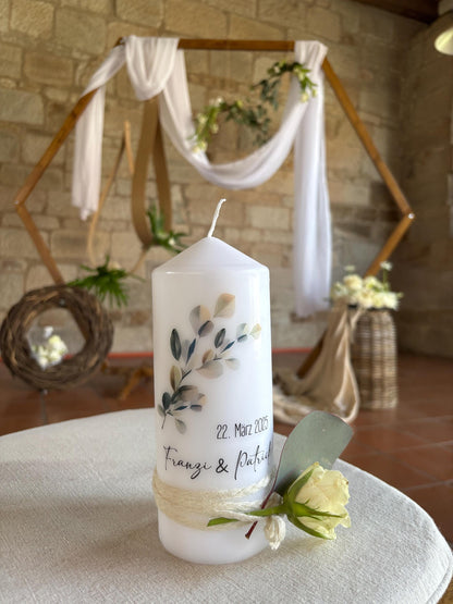 Hochzeitskerze Eukalyptus
