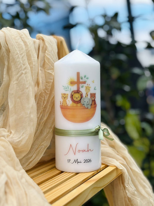 Personalisierte Taufkerze „Arche-Noah“