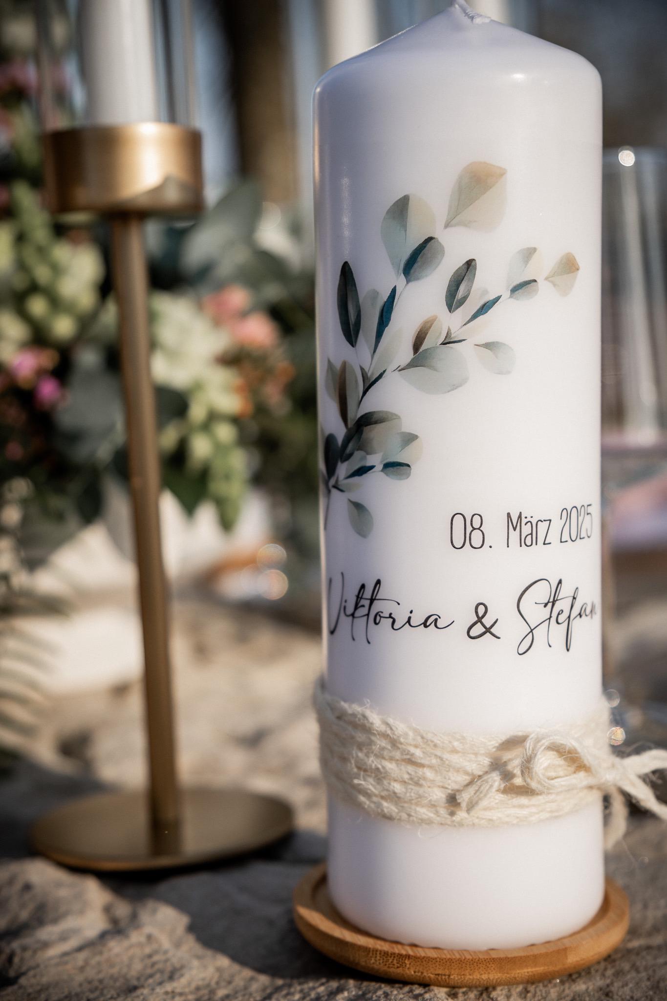 Hochzeitskerze Eukalyptus