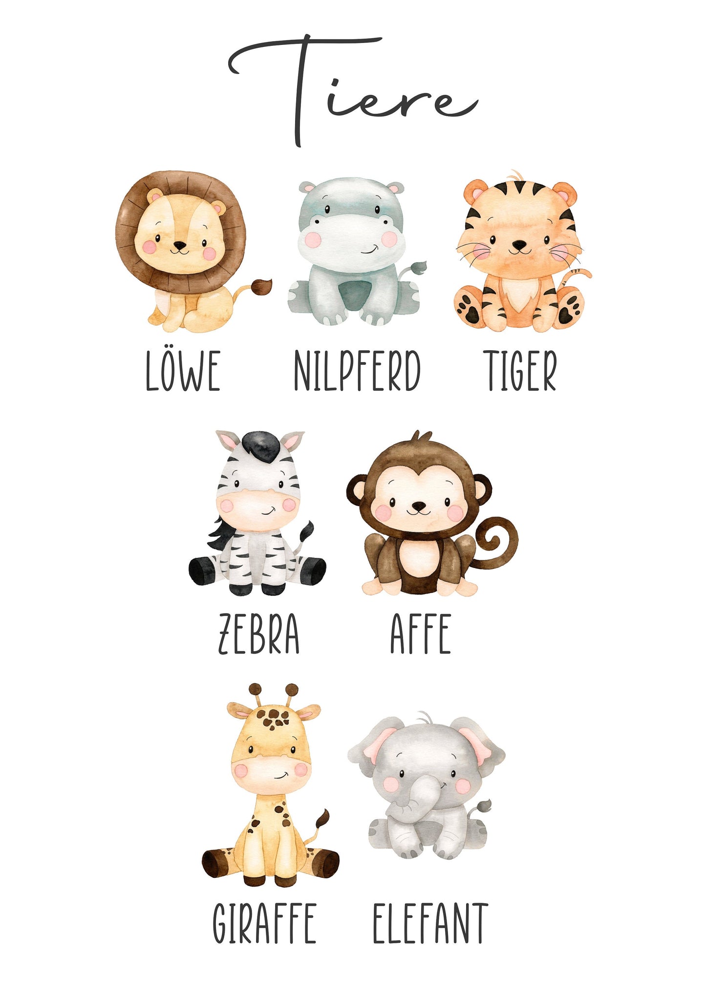 Kindertasse Tiere