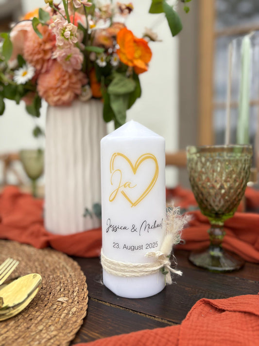 Hochzeitskerze „JA“