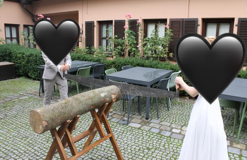 Sägebock inkl. Baustamm und Schrotsäge