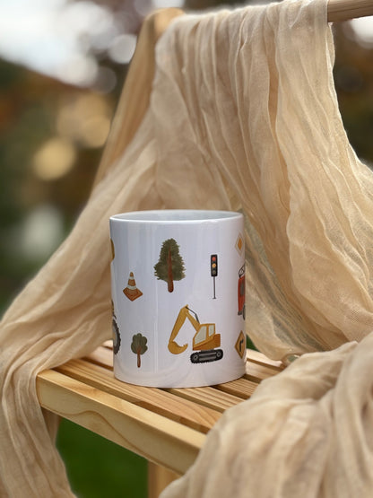 Tasse / Spardose Bulldog, Bagger, Polizei, Feuerwehr (Wimmelprodukt)