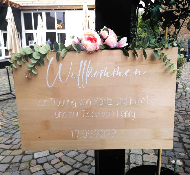 Palettenbeschriftung Taufe