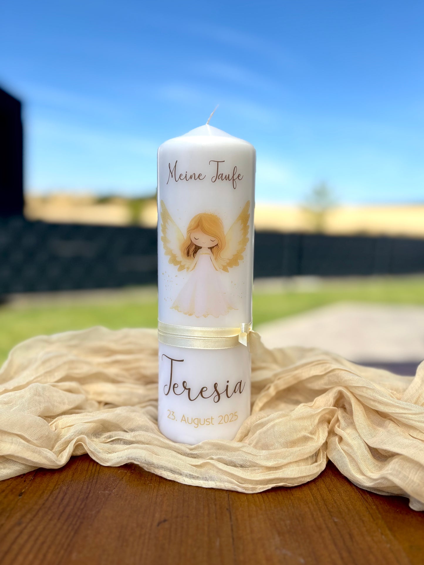 Taufkerze Engel