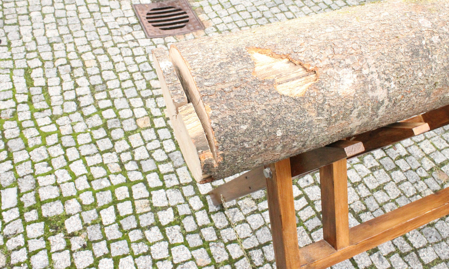 Sägebock inkl. Baustamm und Schrotsäge