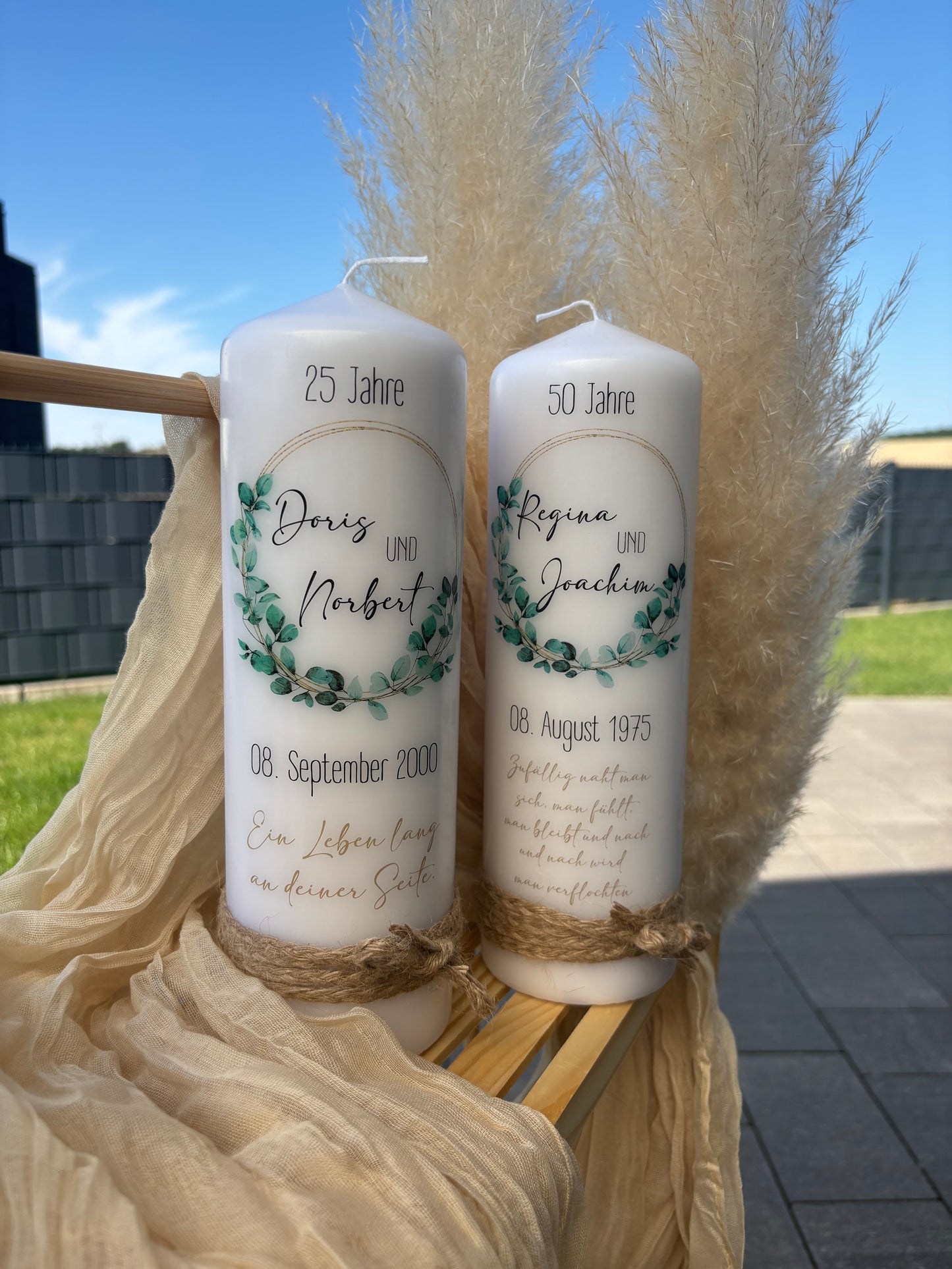 Kerze goldene / silberne Hochzeit