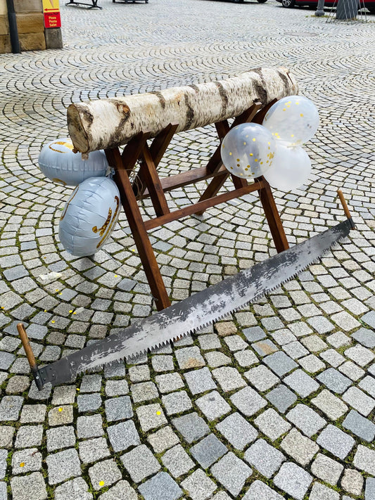 Sägebock inkl. Baustamm und Schrotsäge