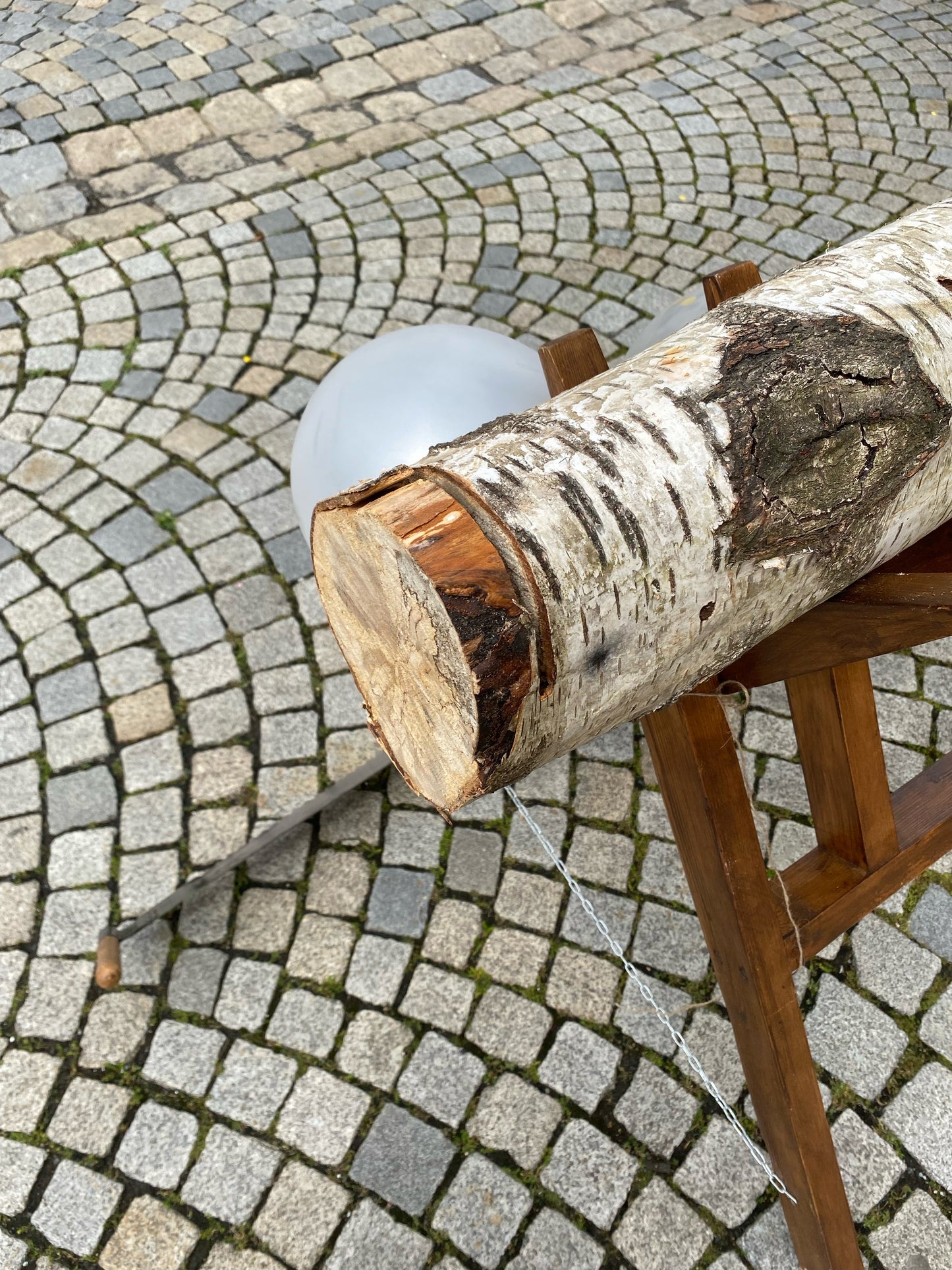 Sägebock inkl. Baustamm und Schrotsäge