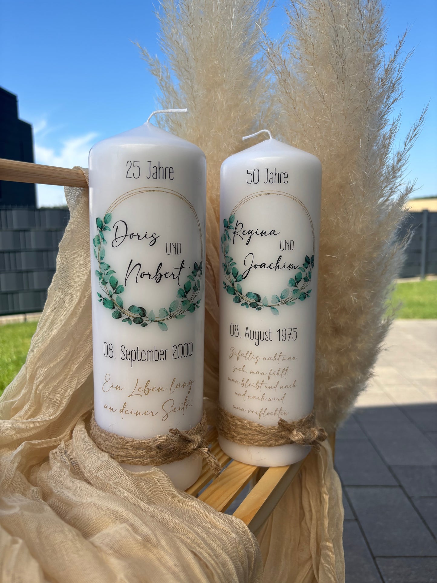 Kerze goldene / silberne Hochzeit