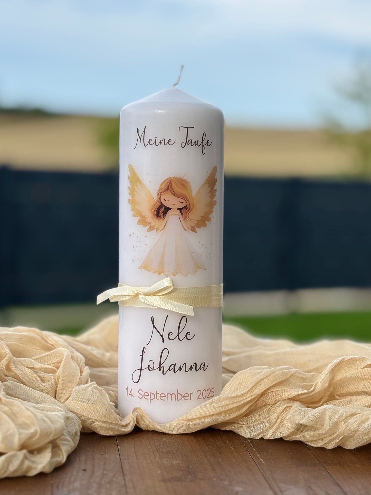 Taufkerze Engel