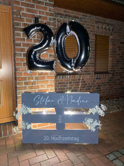 Palettenbeschriftung silberne / goldene Hochzeit