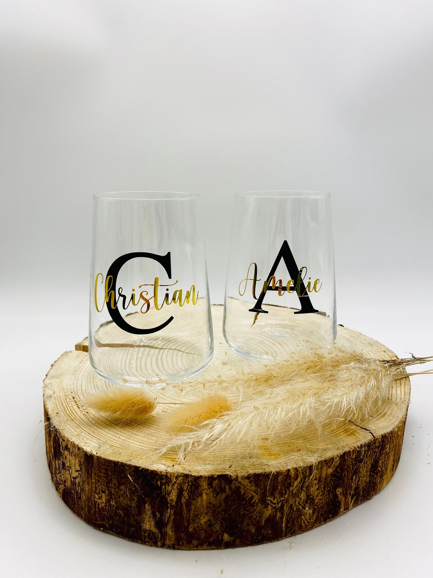 Weinglas mit Name; Gastgeschenk / Sitzplan