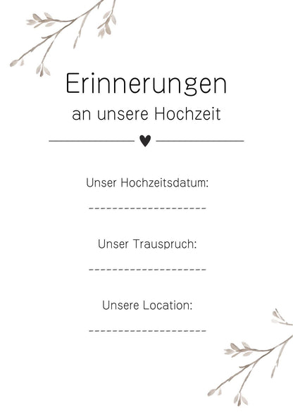 Stammbuch Einlegeblätter