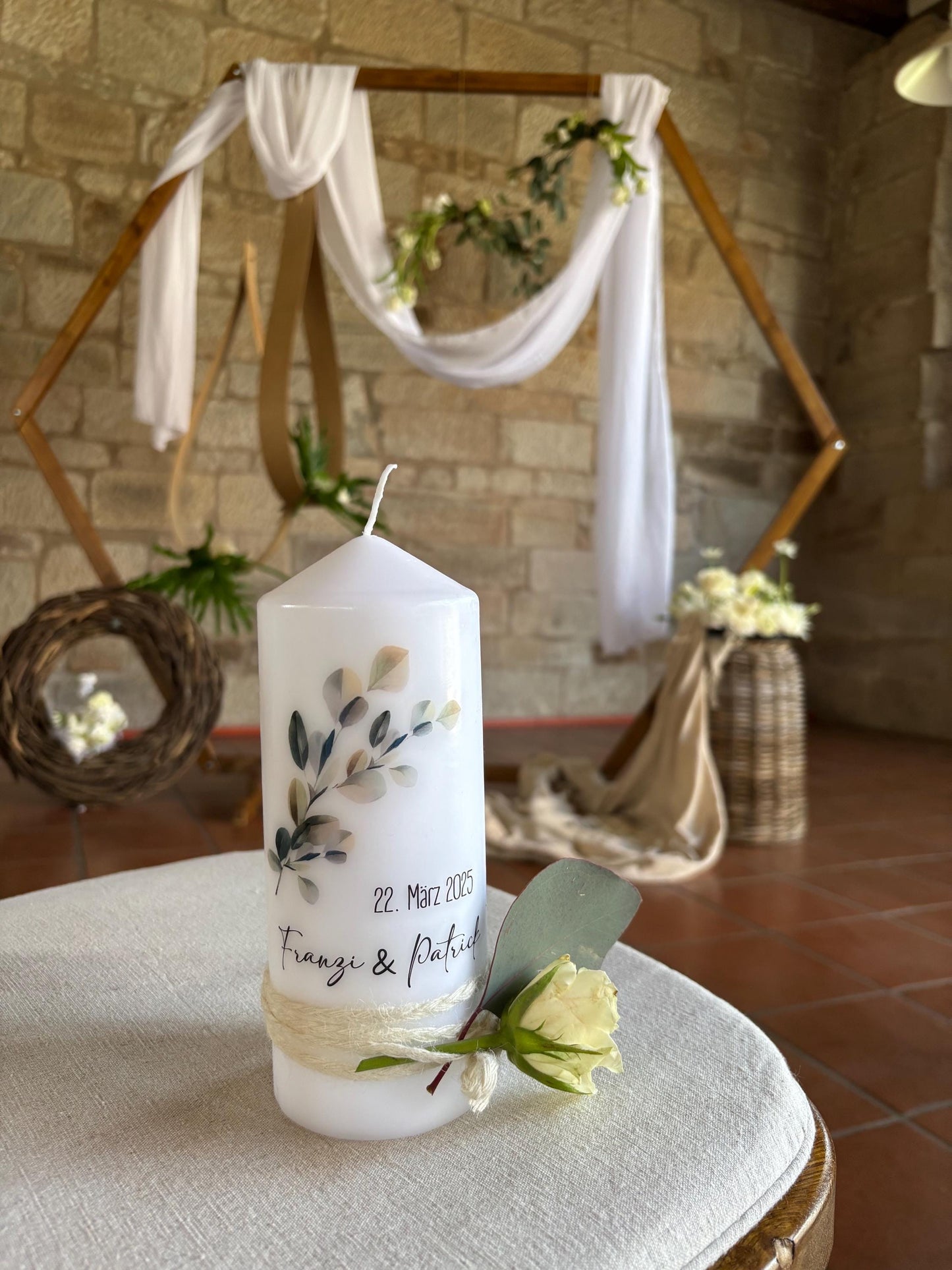 Hochzeitskerze Eukalyptus