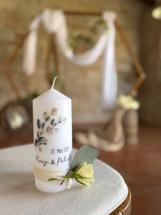 Hochzeitskerze Eukalyptus