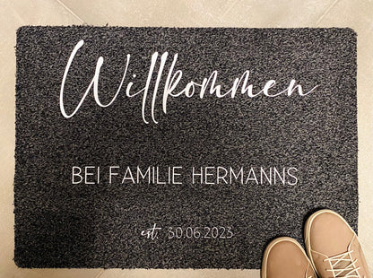 Fußmatte Willkommen + Familie